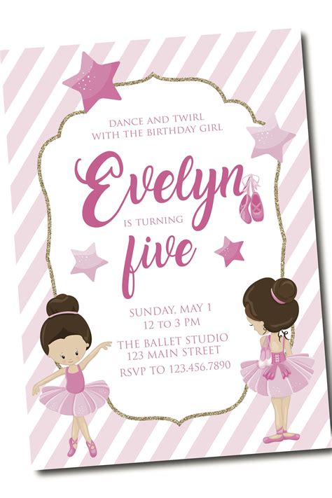 ballerina birthday party favors|ballerina birthday party invitation.